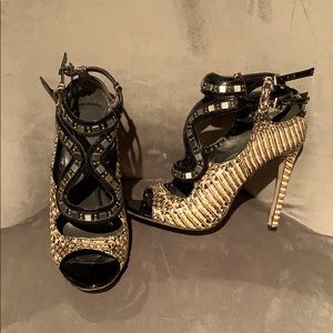 Tan snakeskin Brian Atwood heels